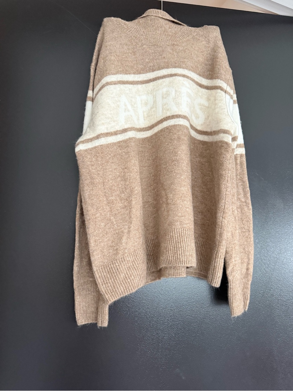 Halogen Camel and Cream Striped Knit Pullover